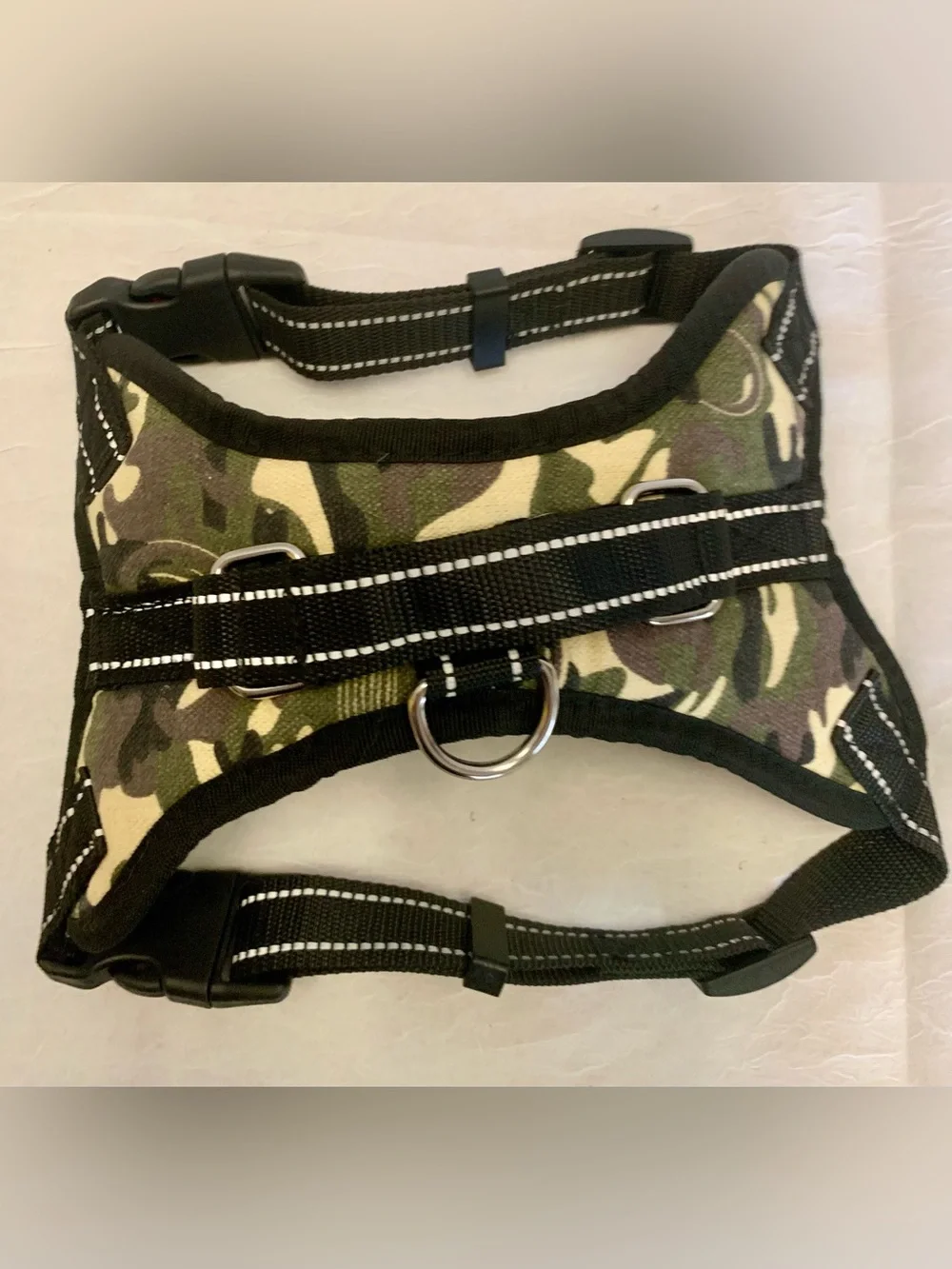 Soft Comfortable Reflective Dog Pet Harness Medium w/ Handle No Pull Choke Camo